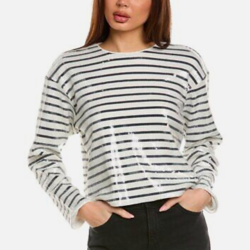 FRAME - STRIPED SEQUIN TOP